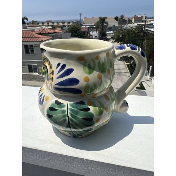Vintage Handpainted talavera Owl Mug made in Mexico signed AI Gio pottery - Picture 3 of 11
